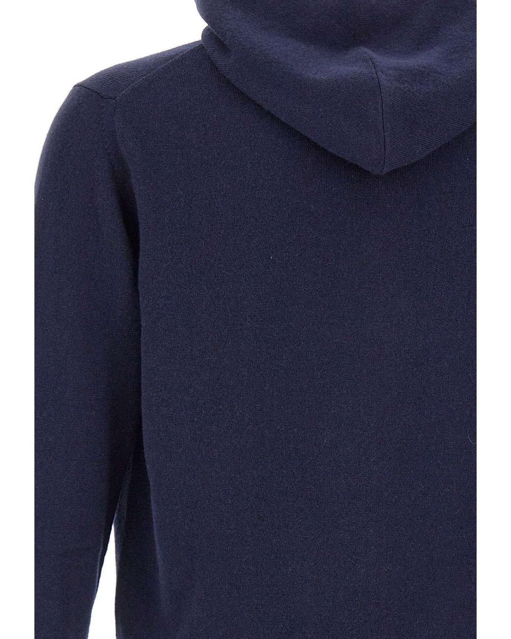 Eleventy Blue Zip-Up Knitted Hoodie for men