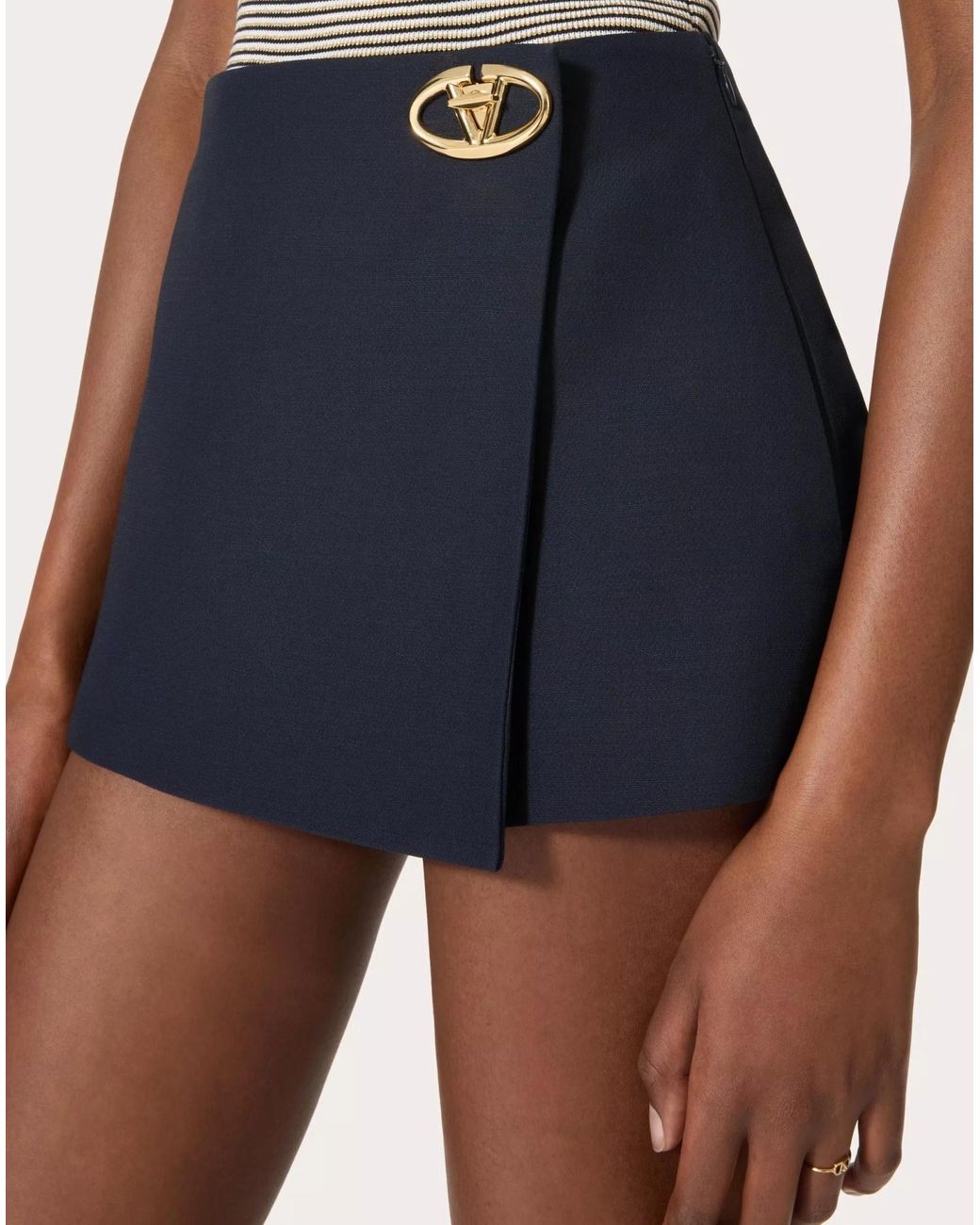Valentino Blue Vlogo Plaque High-Rise Mini Skirts