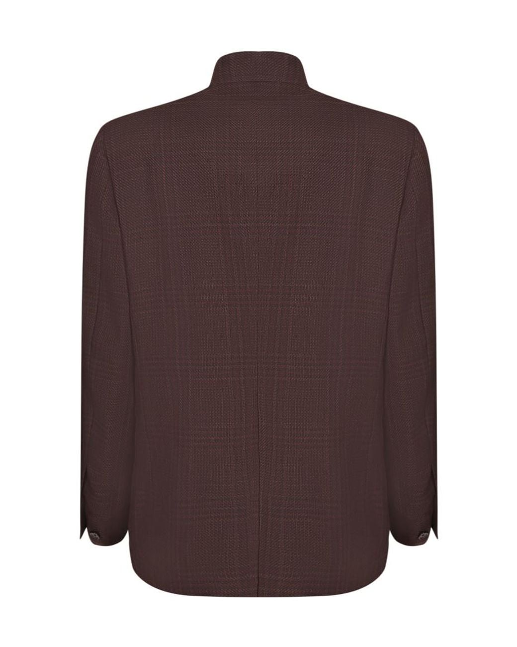 Lardini Brown Galles Stand Collar Jacket for men