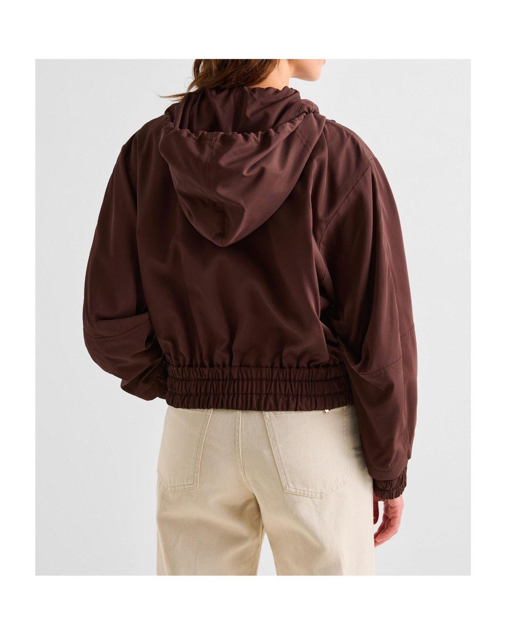Fendi Brown Cropped Hooded Jacket