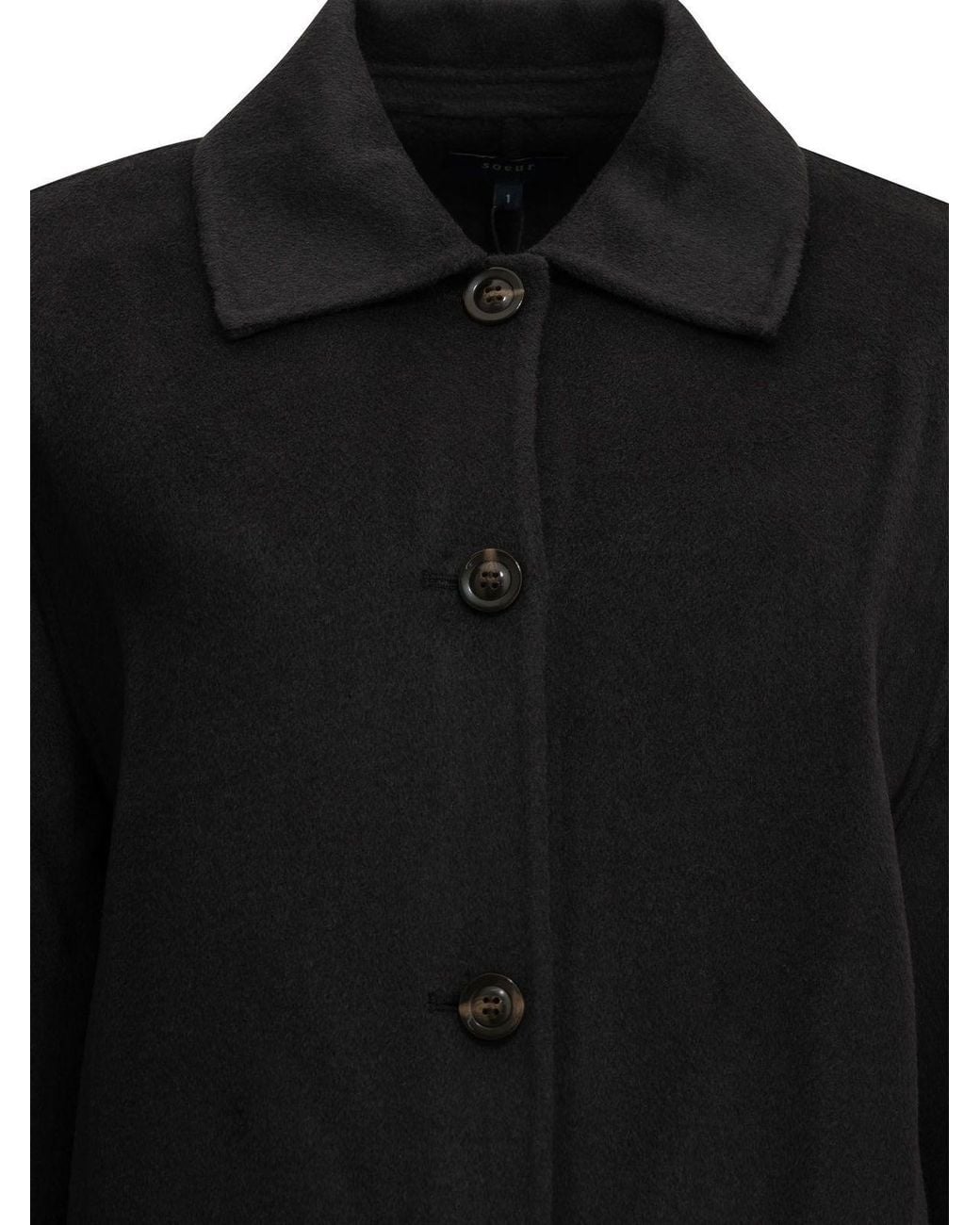Soeur Gyoda Boxy Short Coat in Black | Lyst