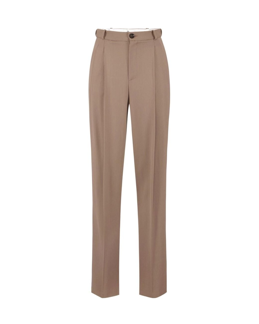 Elisabetta Franchi Natural Pleated Tailored Pants