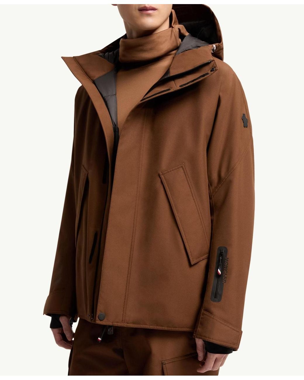 Moncler Brown Lambir Hooded Gore-Tex Ski Jacket for men