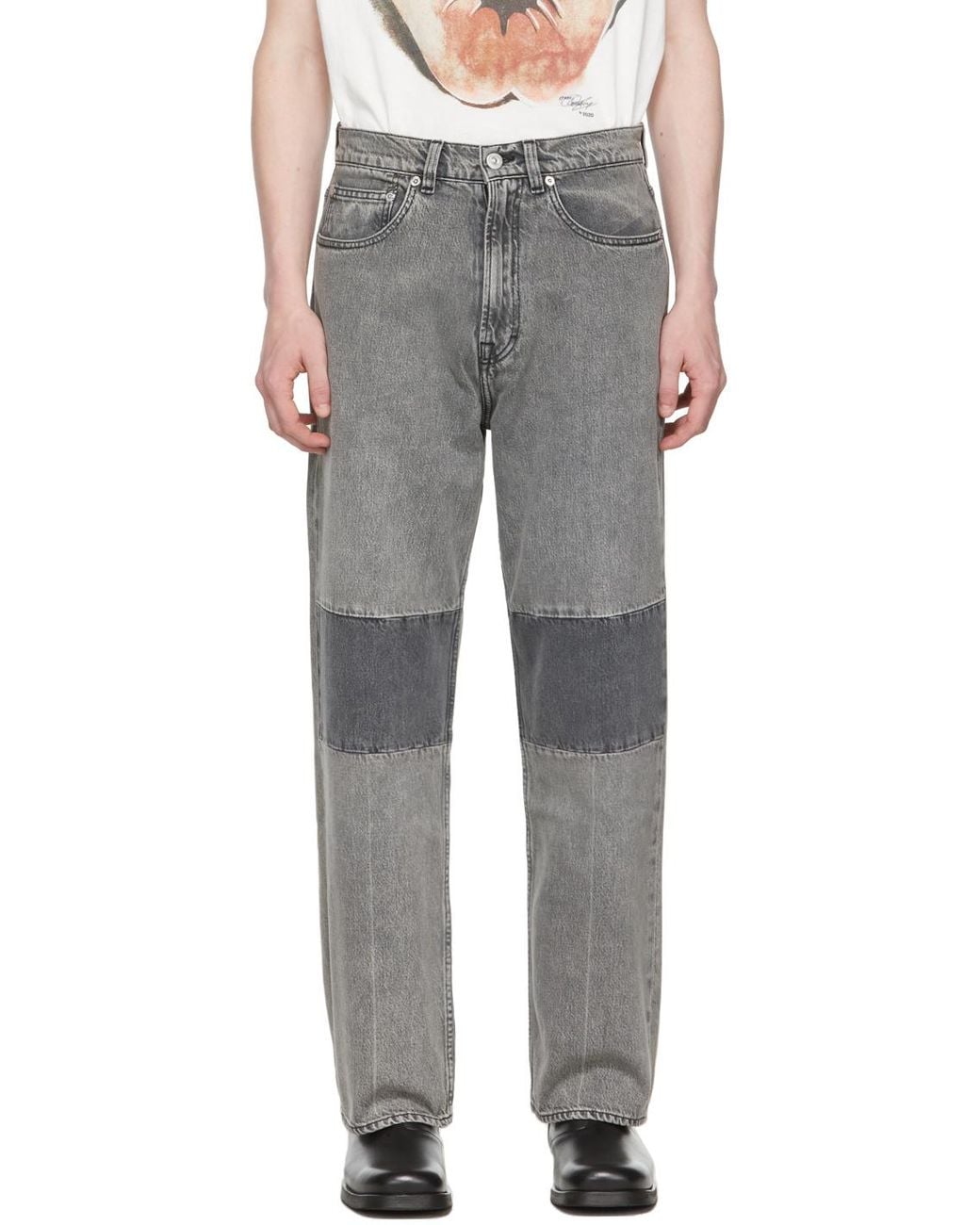 Our Legacy Gray High Waist Straight-Leg Jeans for men
