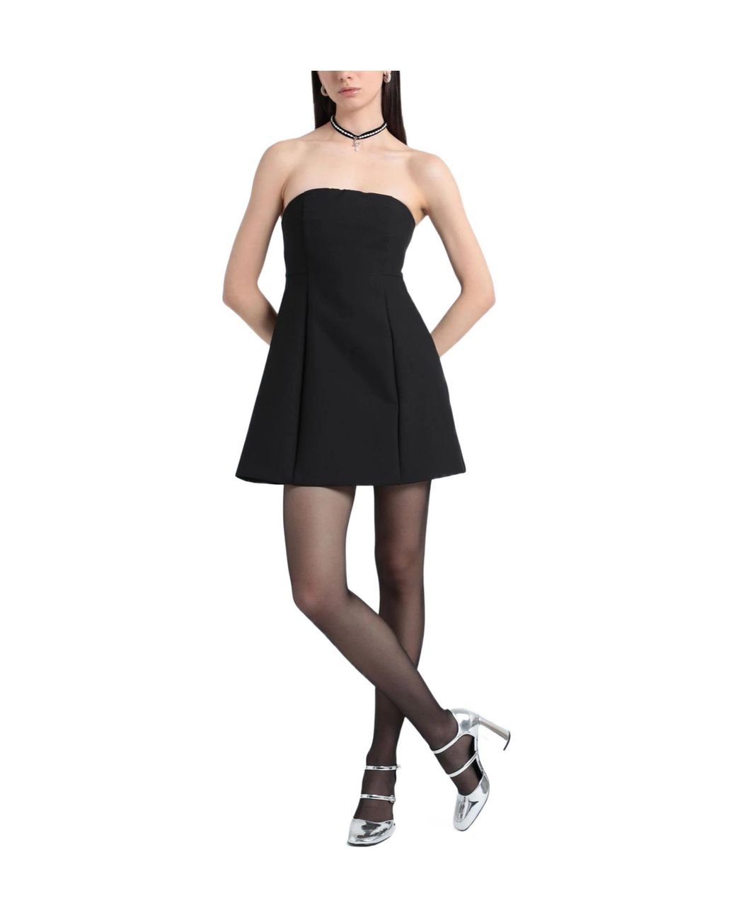MAX&Co. Black Sleeveless One-Shoulder Dress