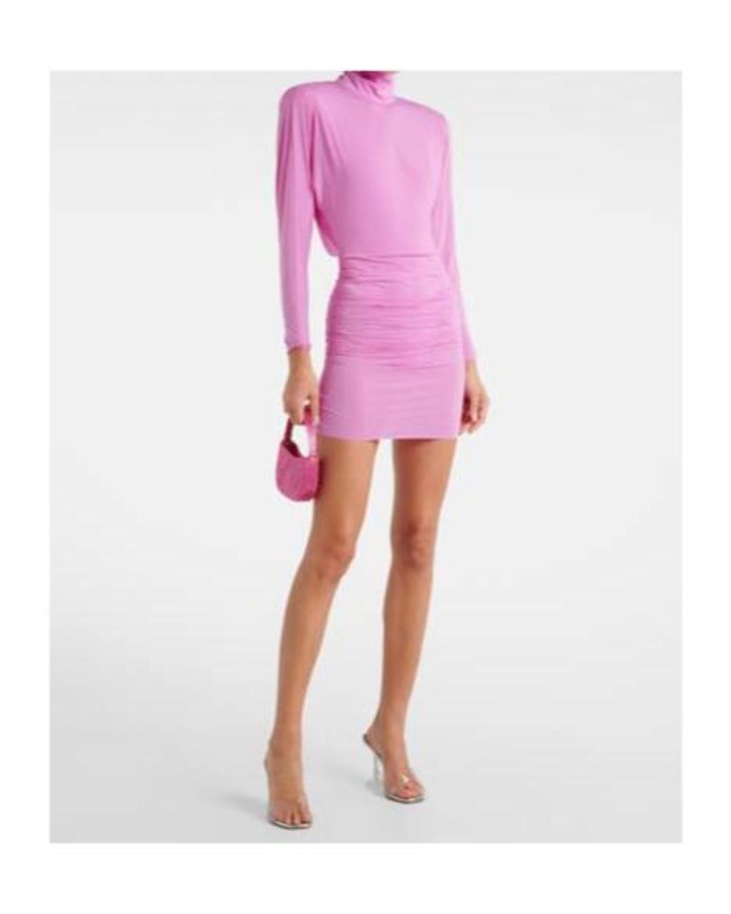 Alex Perry Pink Draped Jersey Minidress