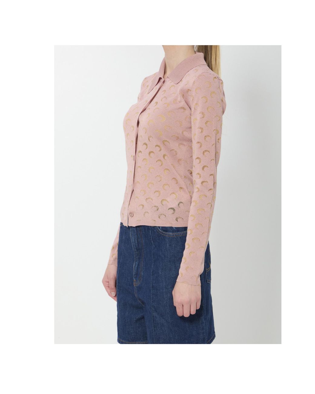 MARINE SERRE Pink All Over Printed Cardigan