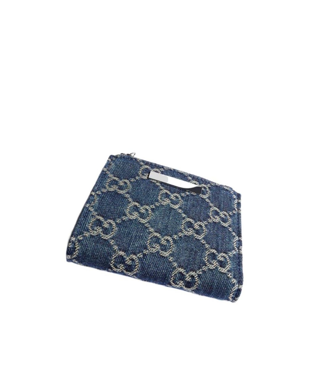 Gucci Blue Small Wallet With Plaque