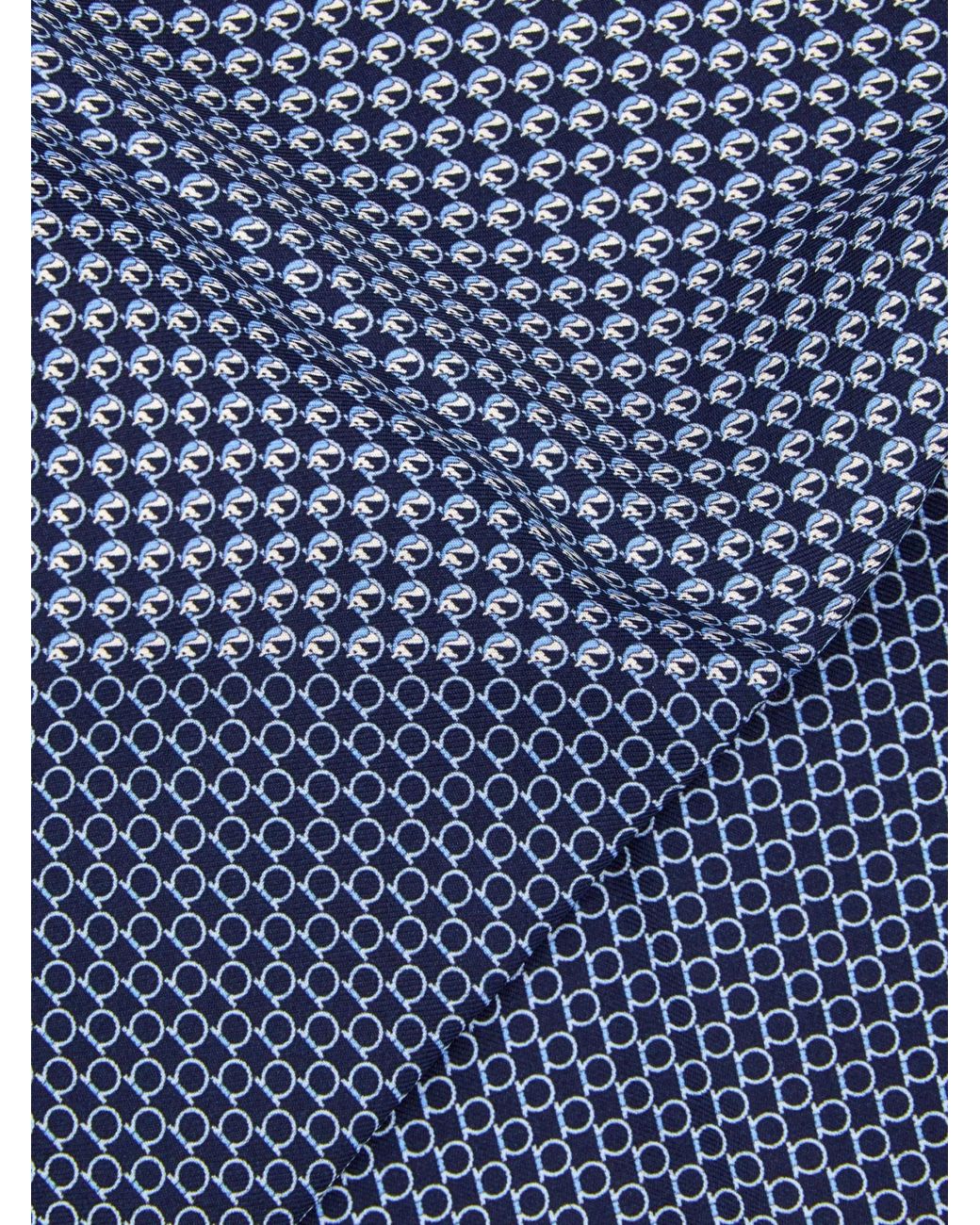 Ferragamo Blue Ferragamo Pegasus Printed Pocket Handkerchief for men