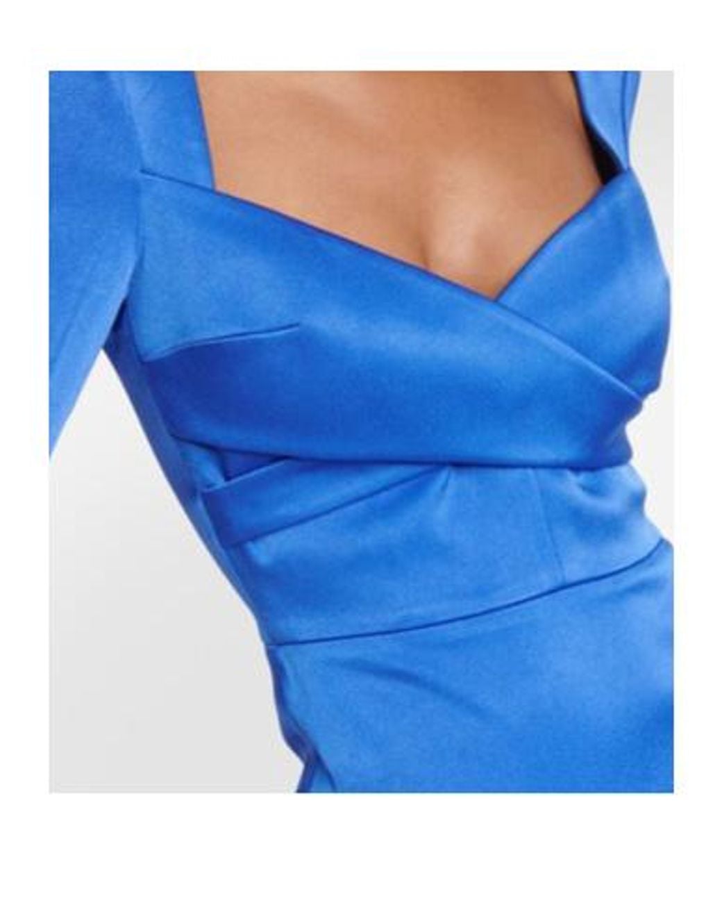 Alex Perry Blue Sweetheart Satin Midi Dress