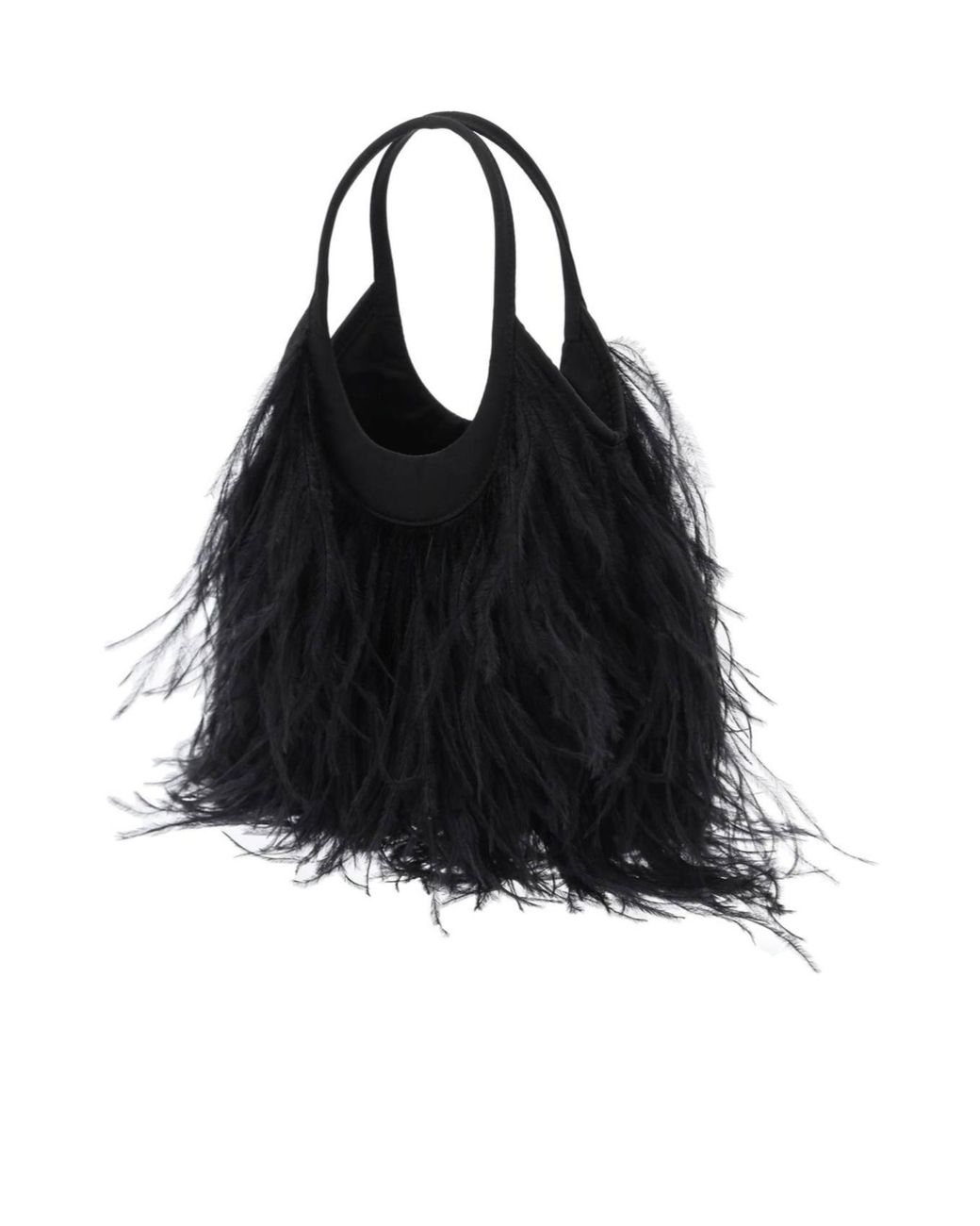 Miu Miu Black Feather Detail Shoulder Bag