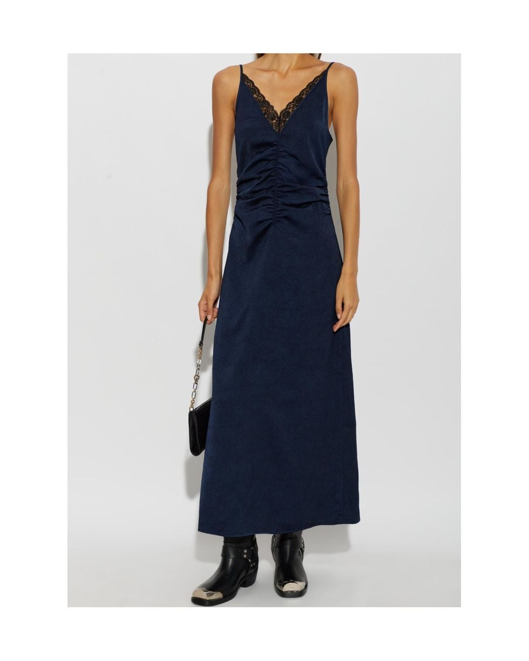 Baum und Pferdgarten Blue Atalie Lace-Trim Maxi Dress