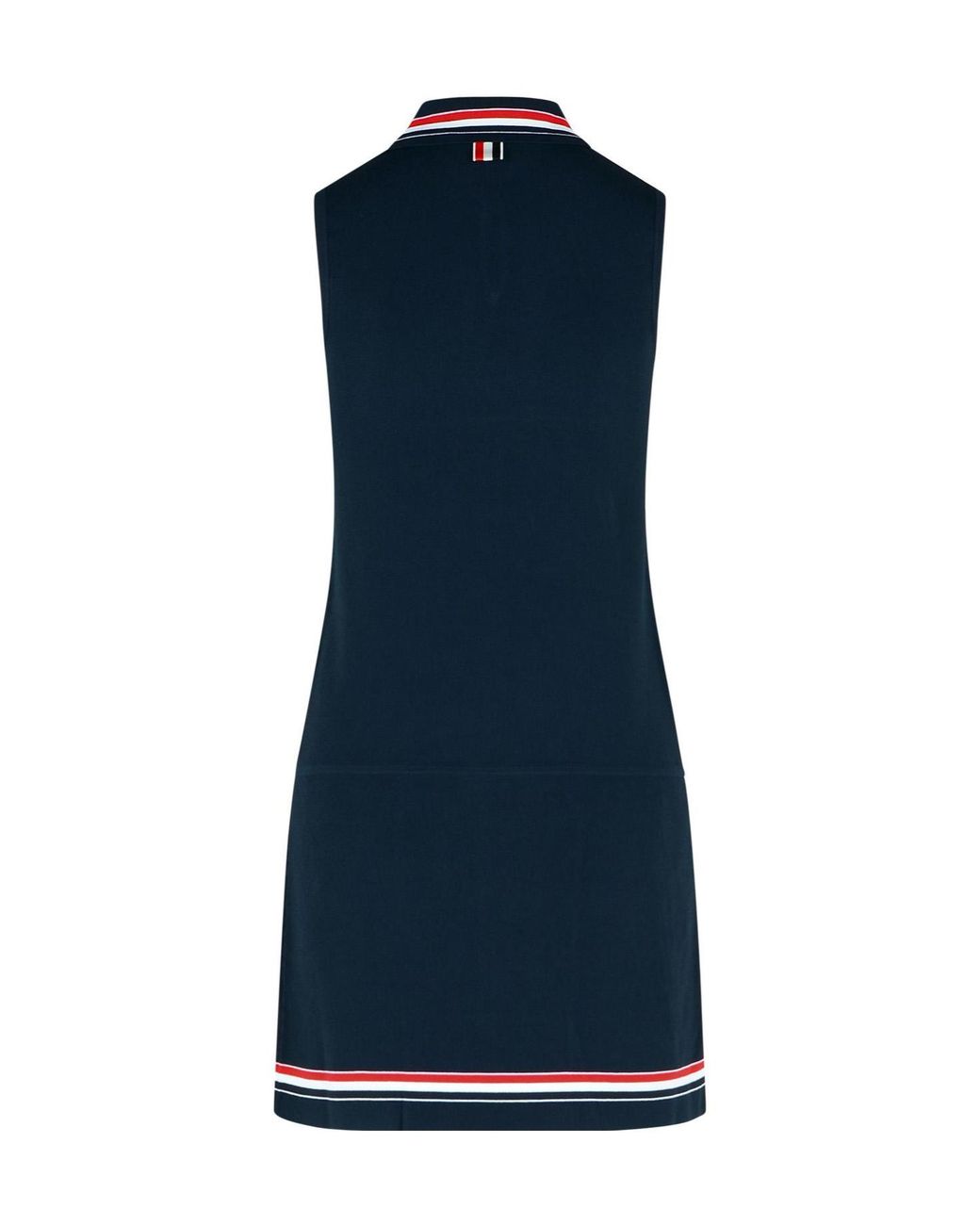 Thom Browne Blue Pleated Sleeveless Dress
