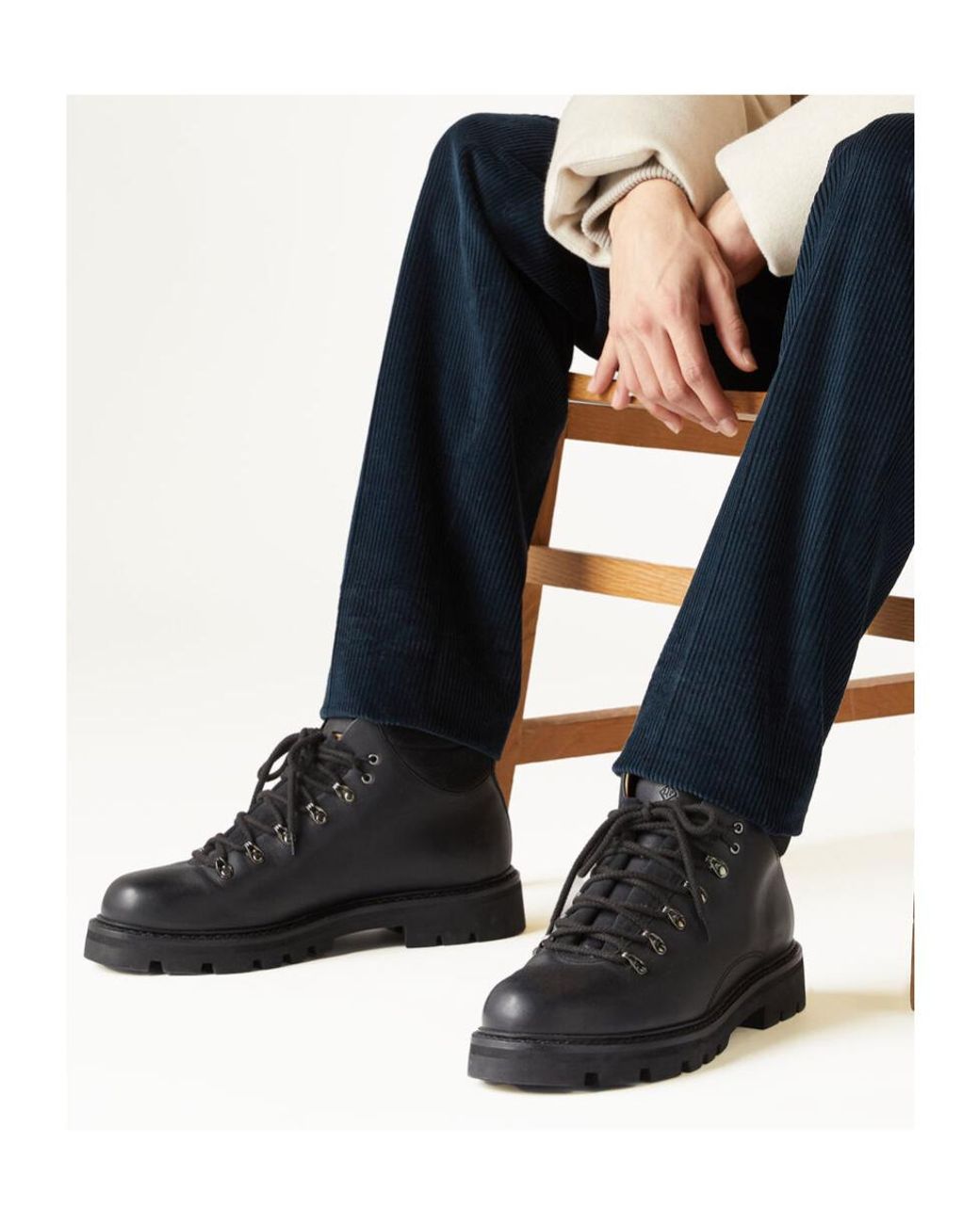 Loro Piana Black Beinn Walk Ankle Boots for men