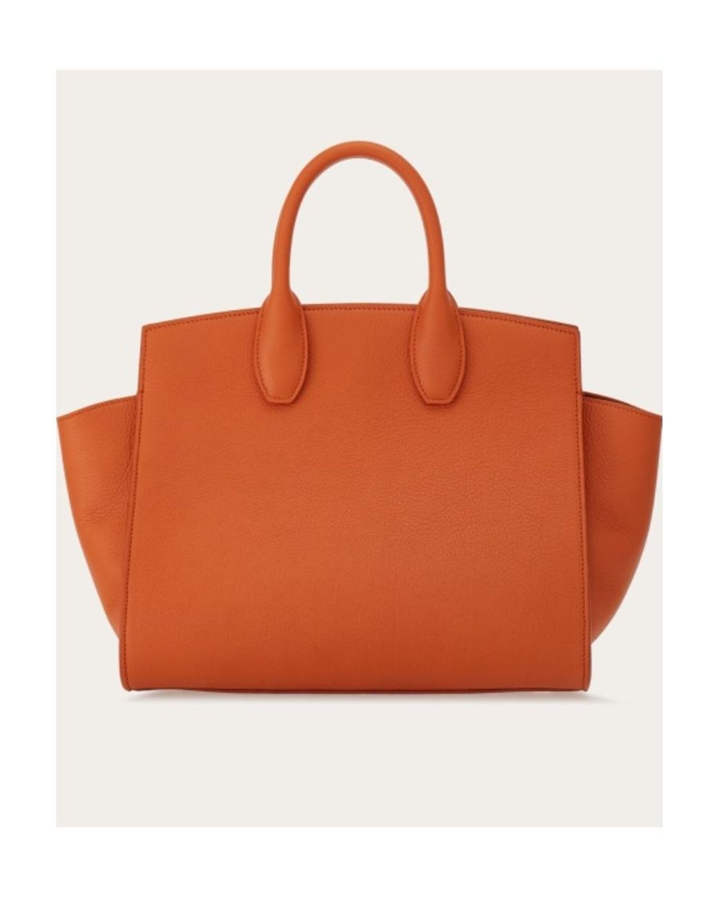 Ferragamo Orange Studio Soft Logo Shoulder Bag