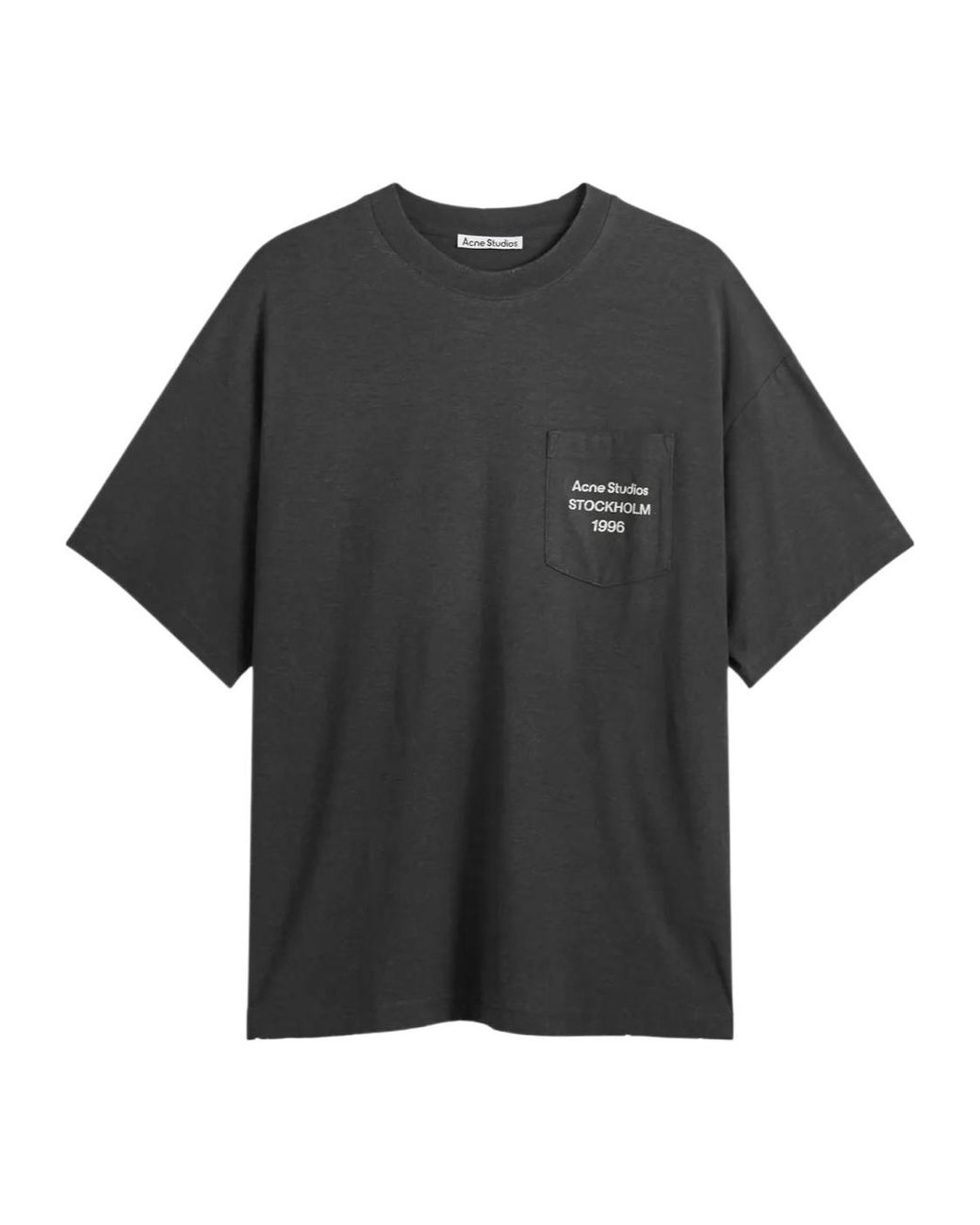 Acne Black Logo-Printed Crewneck T-Shirt for men