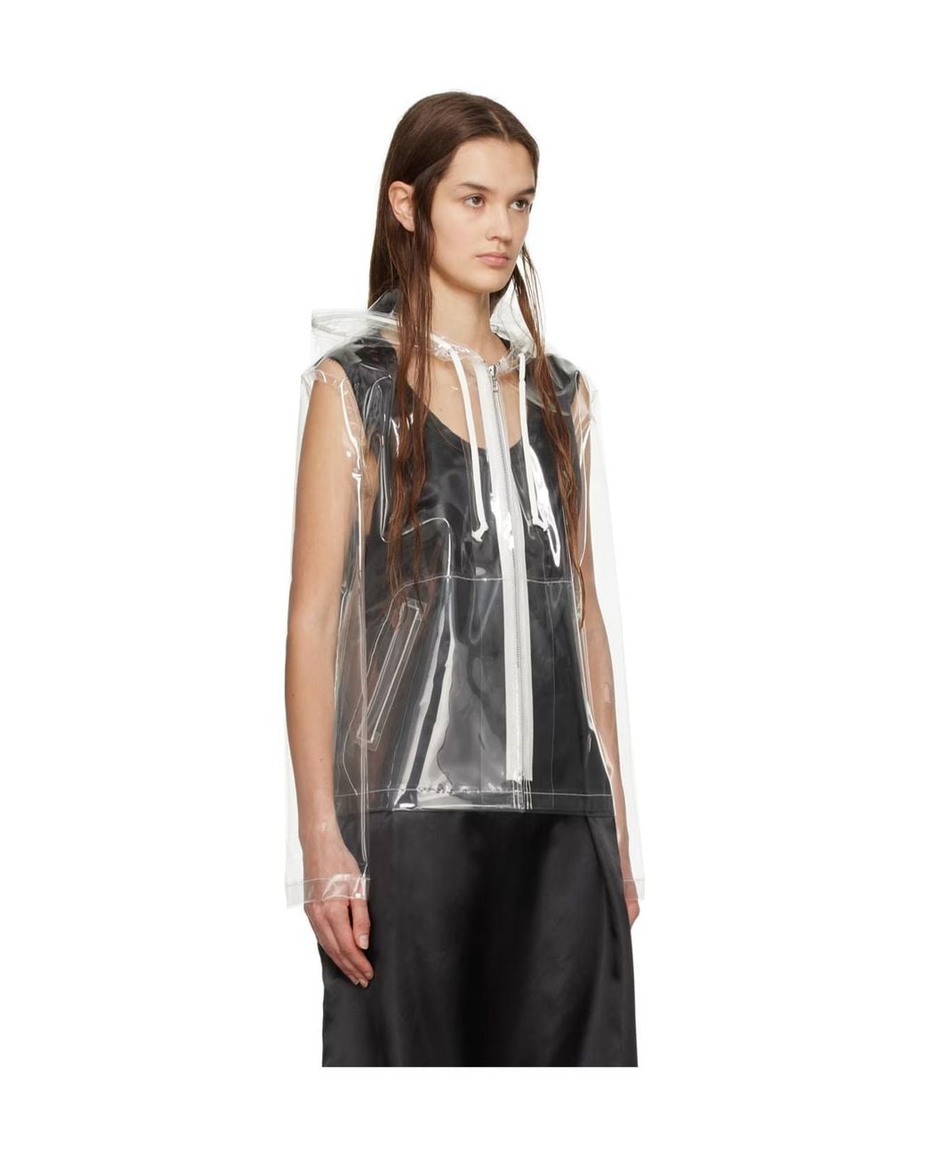 Comme des Garçons Black Slogan-Print Transparent Jacket