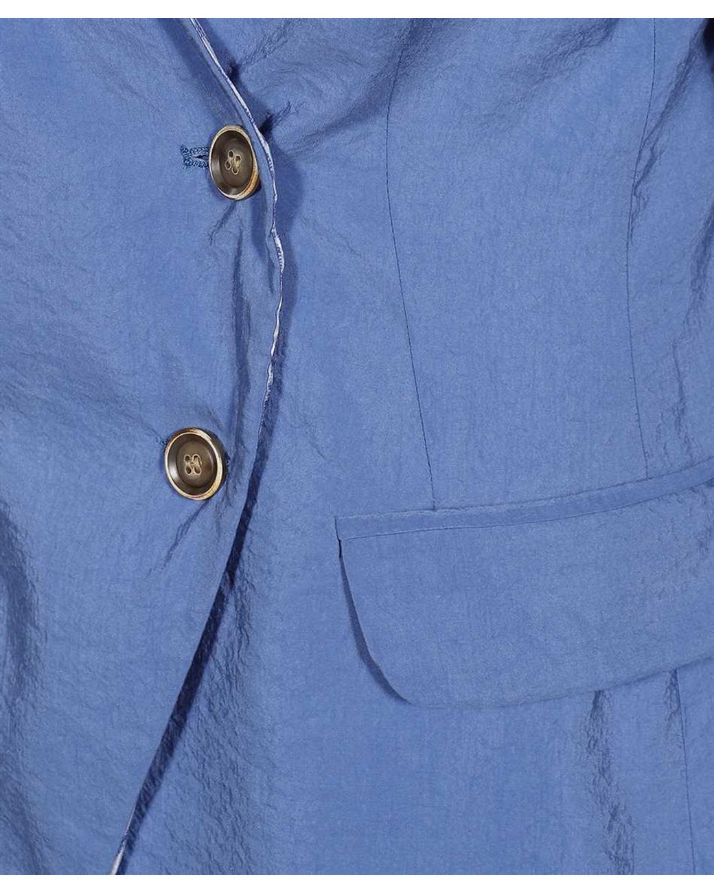 Emporio Armani Blue Double-Breasted Silk Jacket