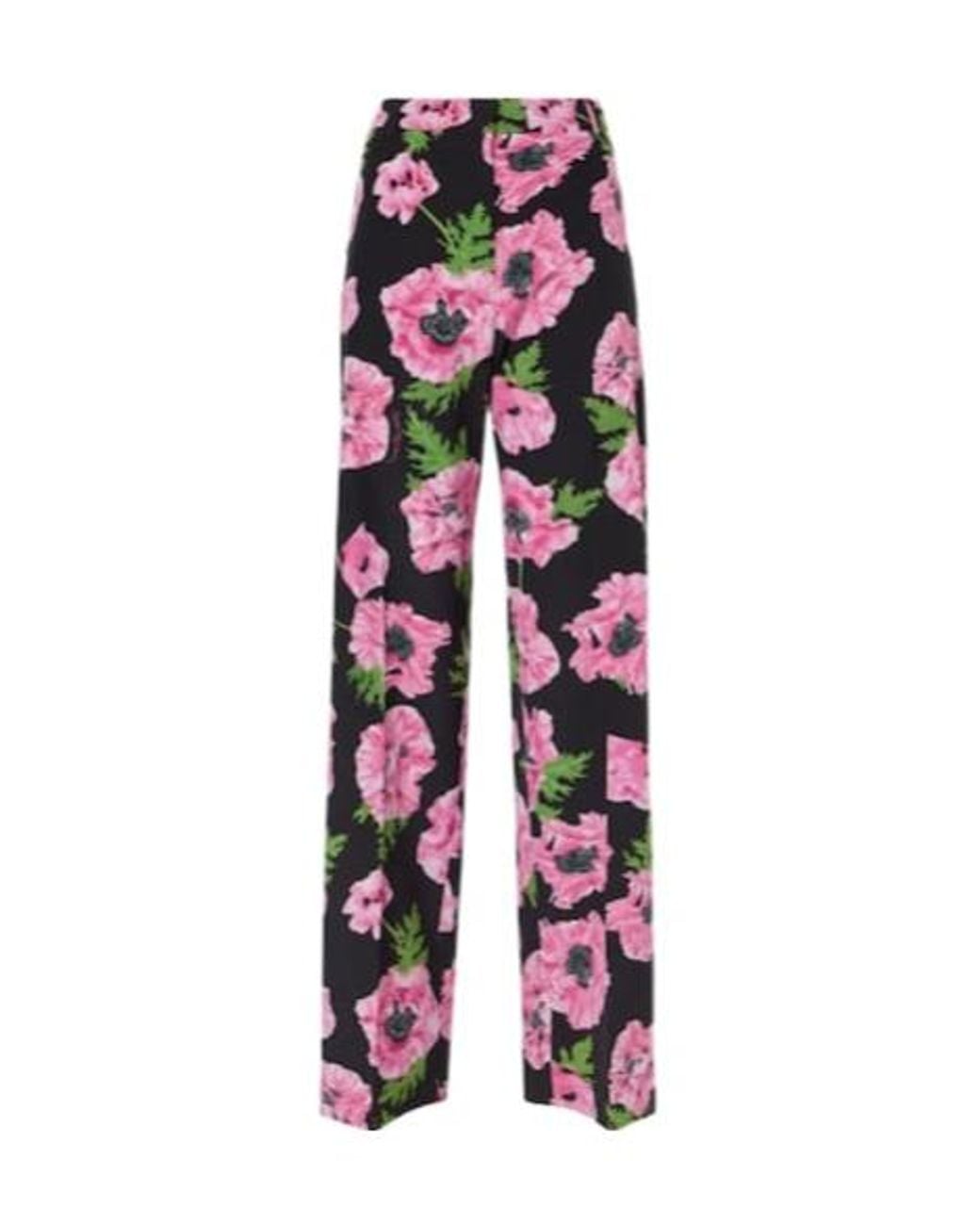 Stella McCartney Red Silky Loose Printed Trousers