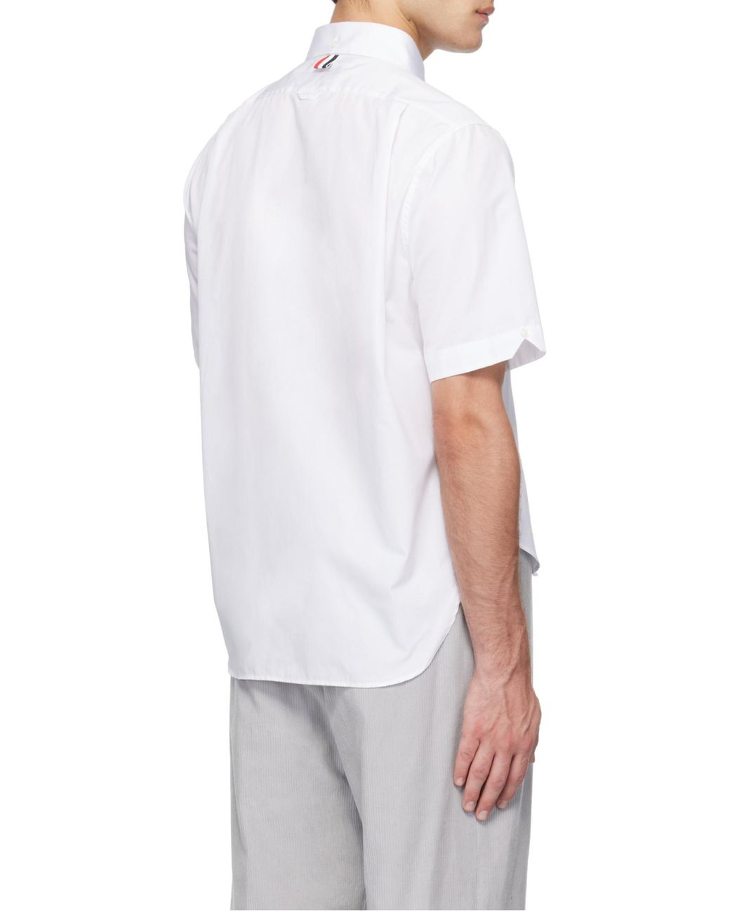 Thom Browne White Poplin Round Hem Shirt for men