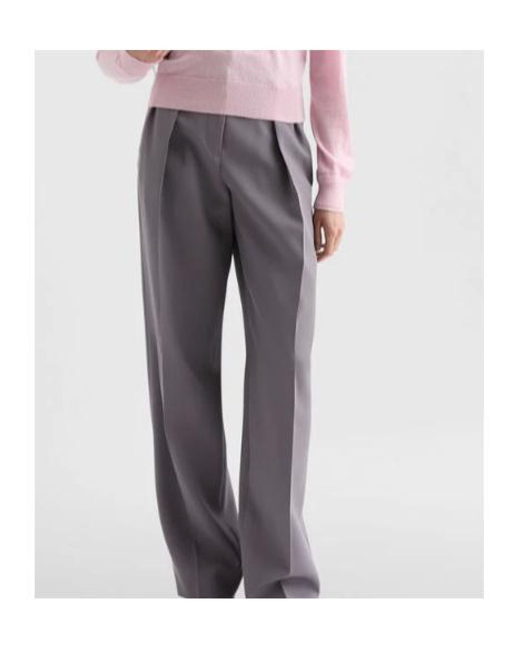 Jil Sander Gray Pleated Gabardine Trousers
