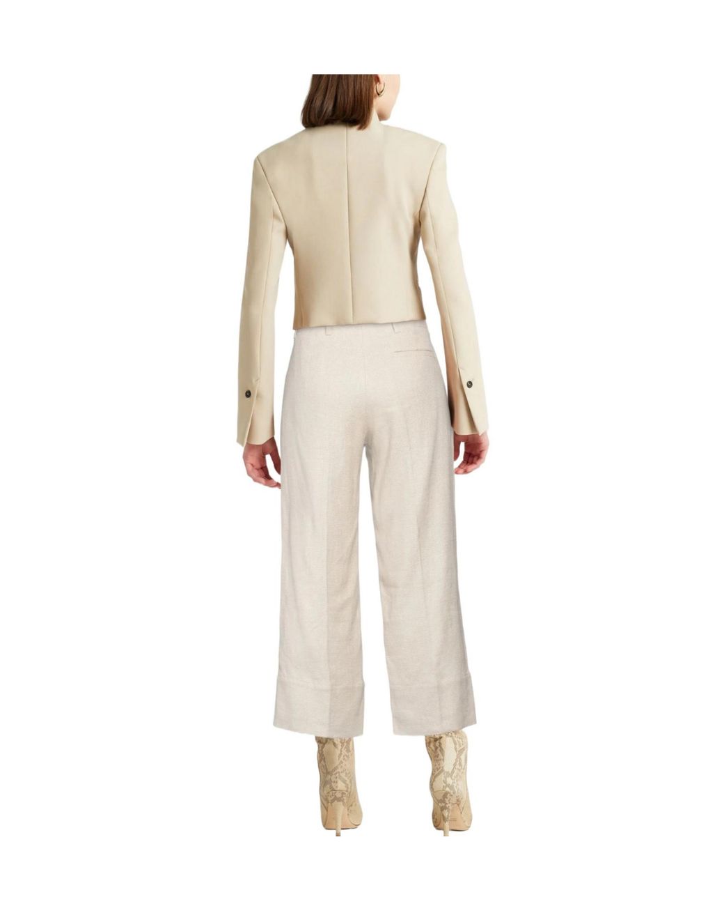 Max Mara White Solid Colour Casual Trousers
