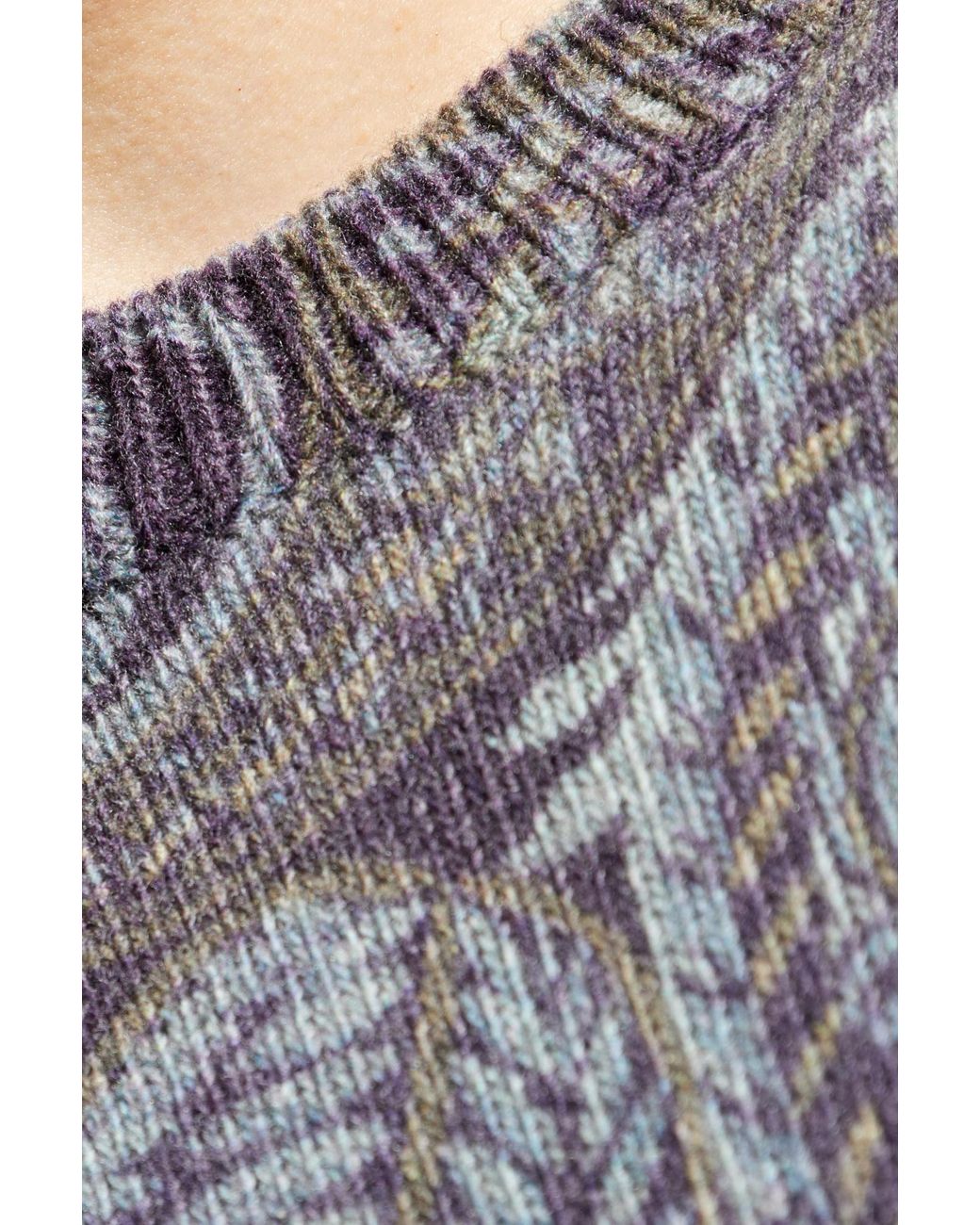 Etro Gray Paisley Patterned Crewneck Jumper for men