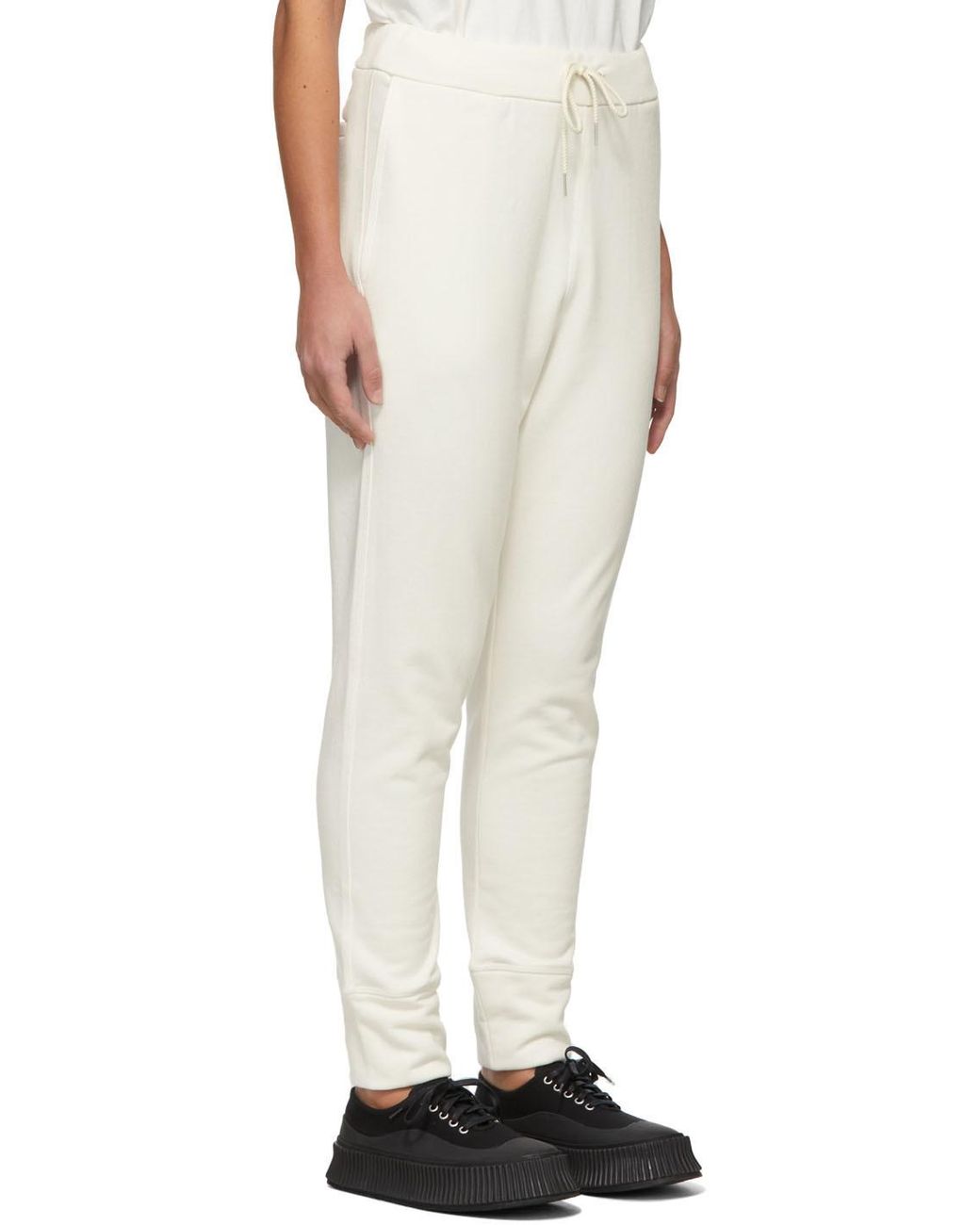Jil Sander White Drawstring Tapered Track Pants