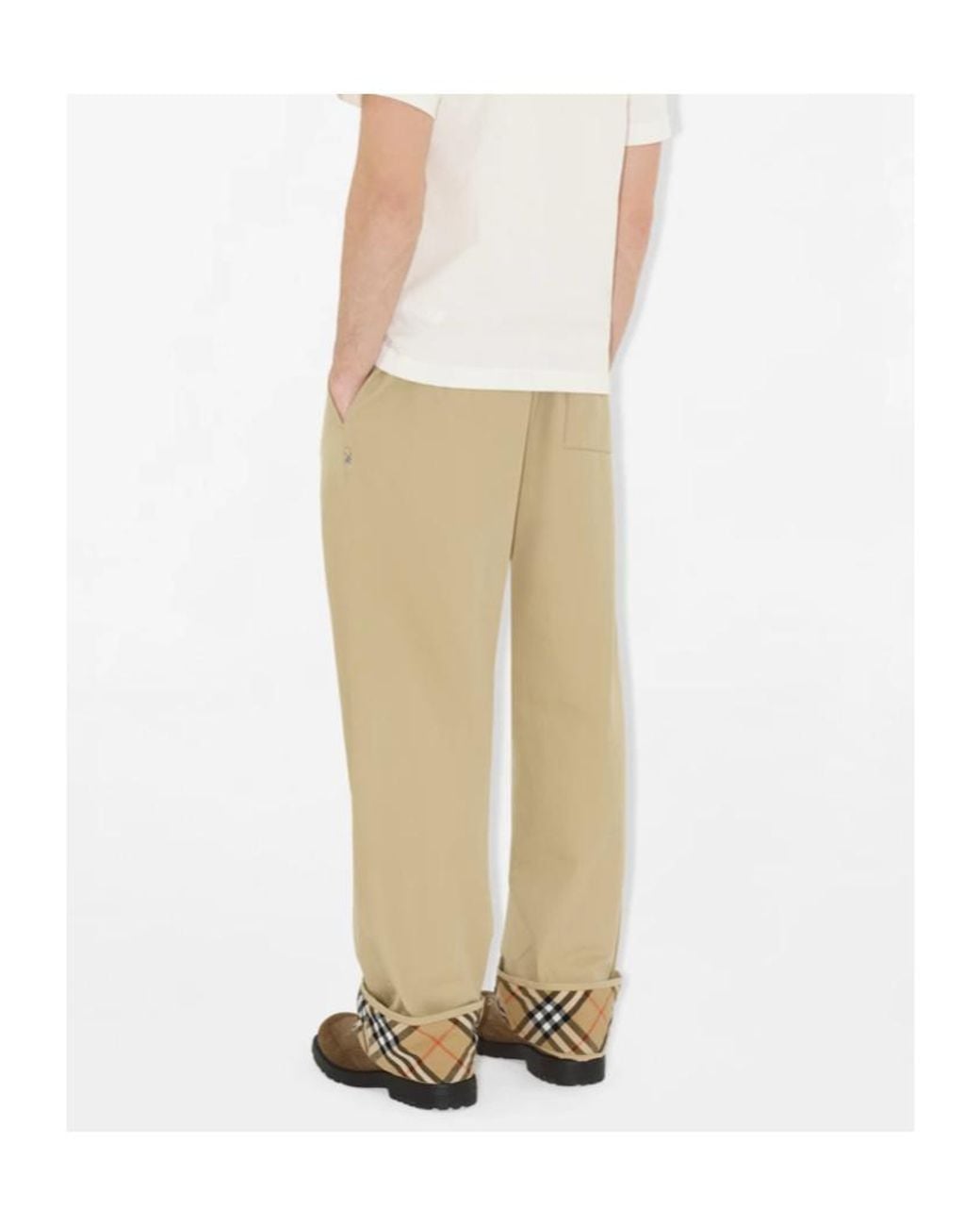 Burberry Natural Gabardine Trousers for men