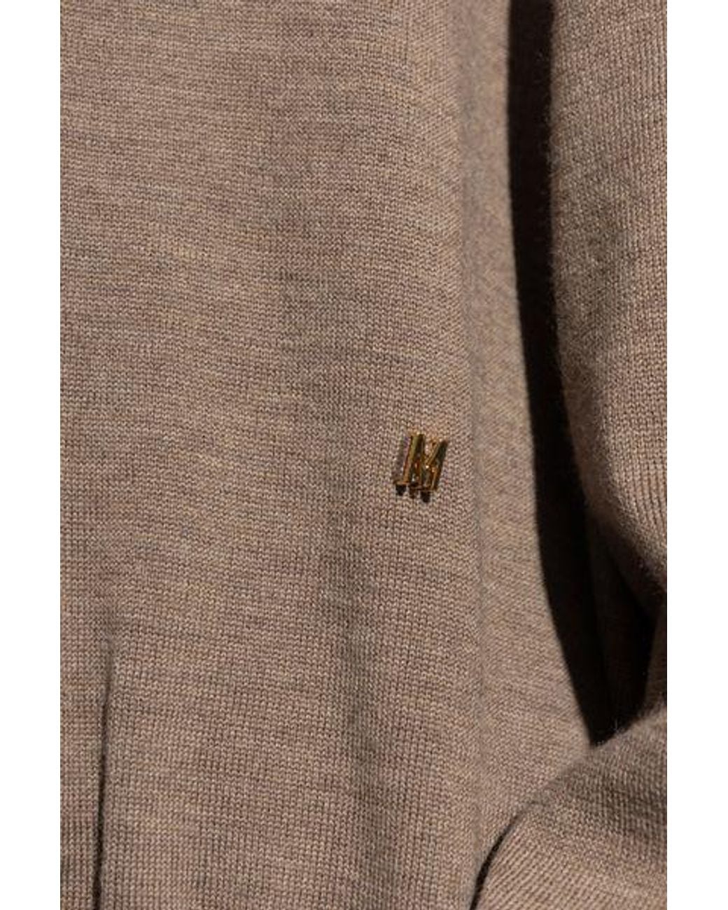 Moschino Brown M Plaque Turtleneck Jumper
