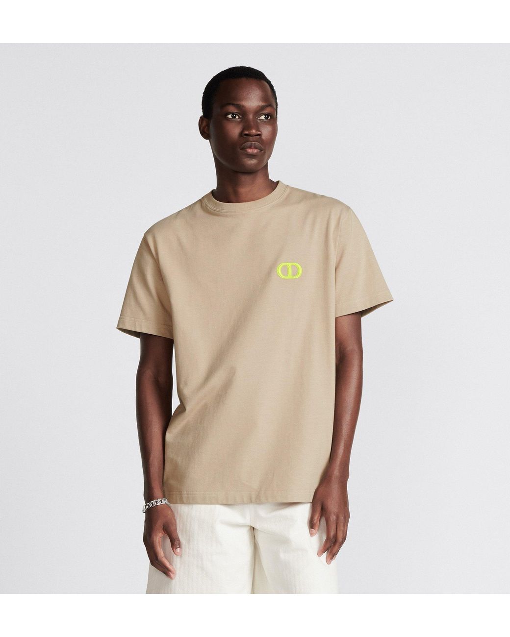 Dior Natural Homme Logo Embroidered Crewneck T-Shirt for men