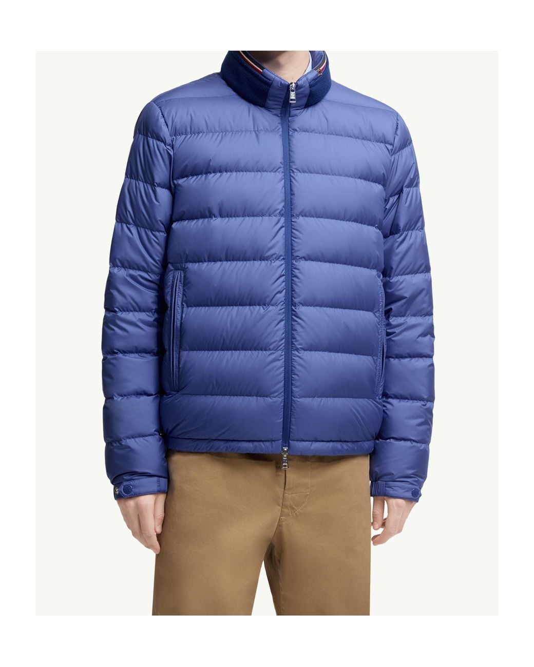 Moncler Blue Brendann Zip-Up Padded Jacket for men