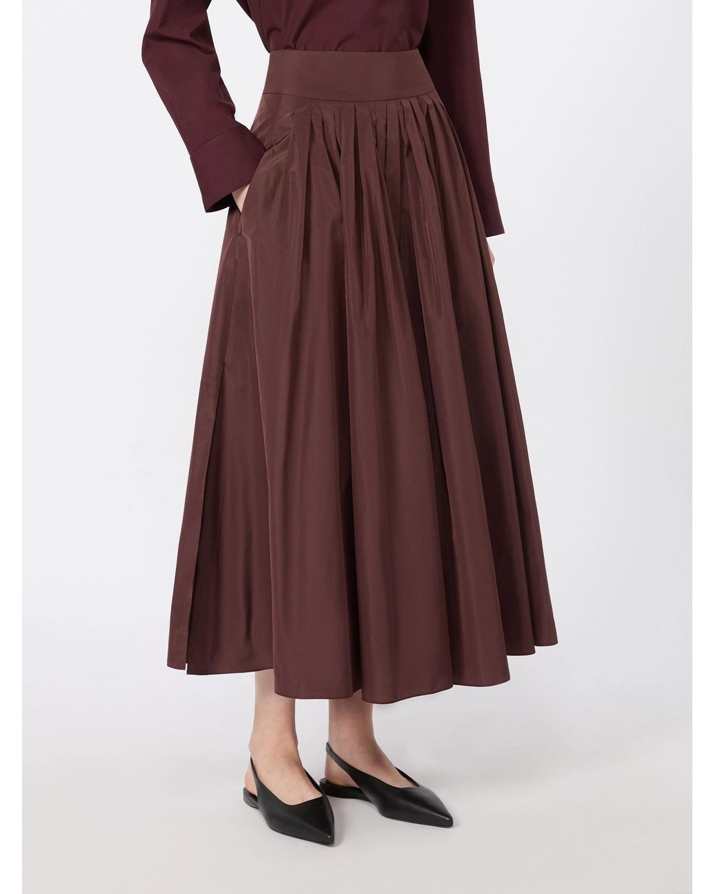 Max Mara Purple Pleated Maxi Skirt