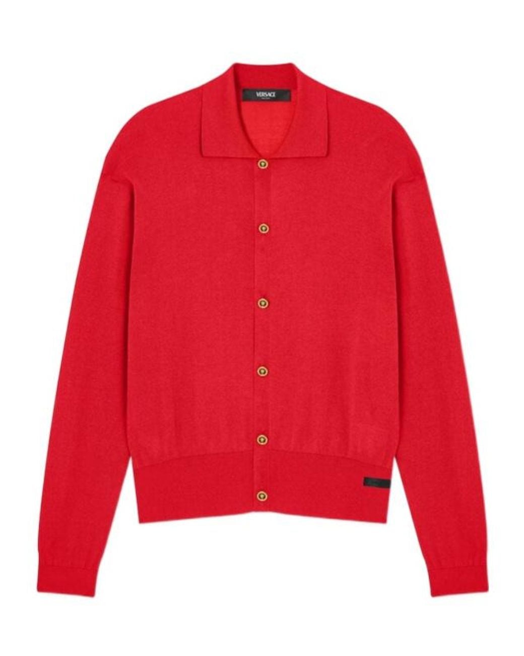 Versace Collared Button-Up Cardigan for men
