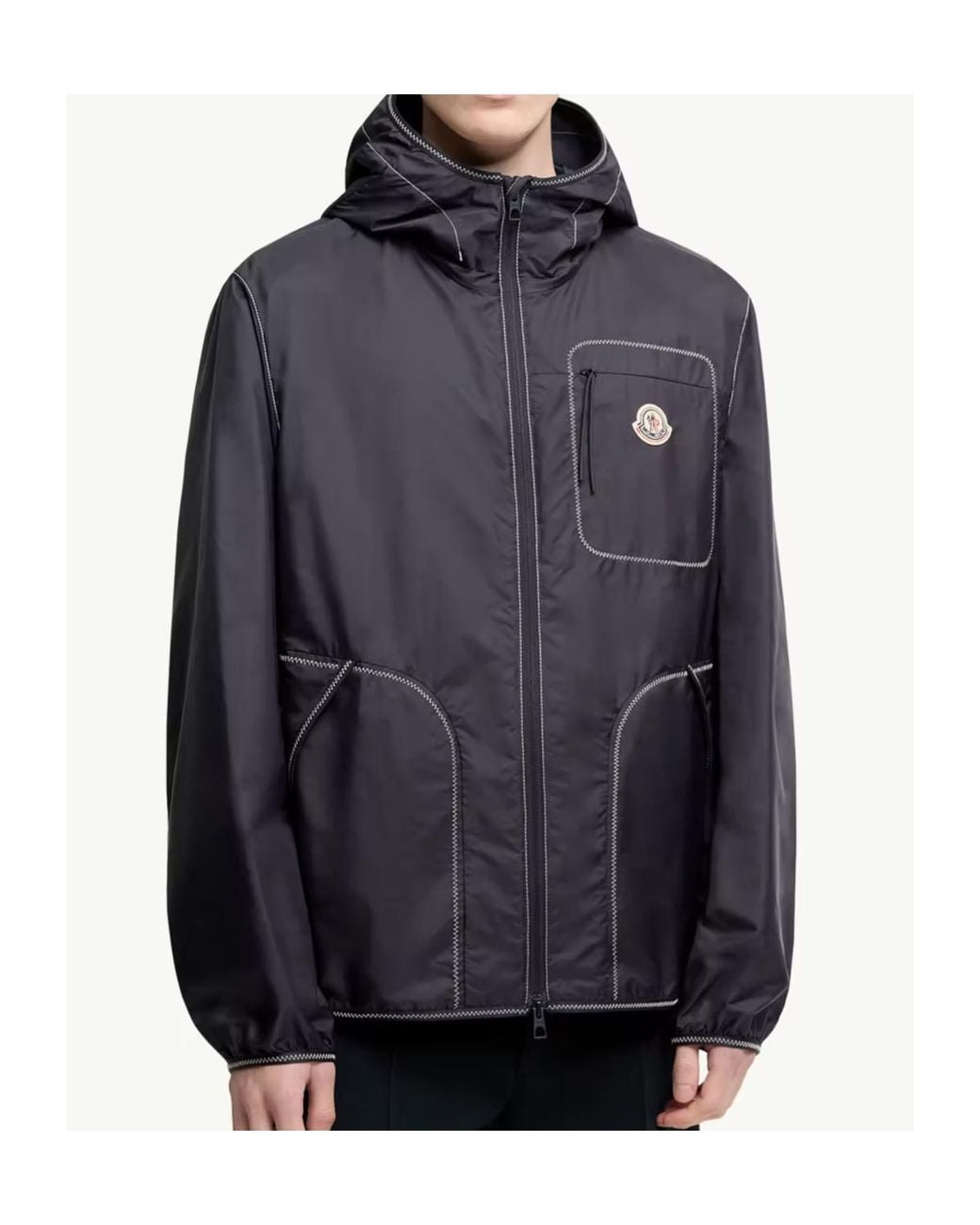 Moncler Blue Terche Hooded Windbreaker for men