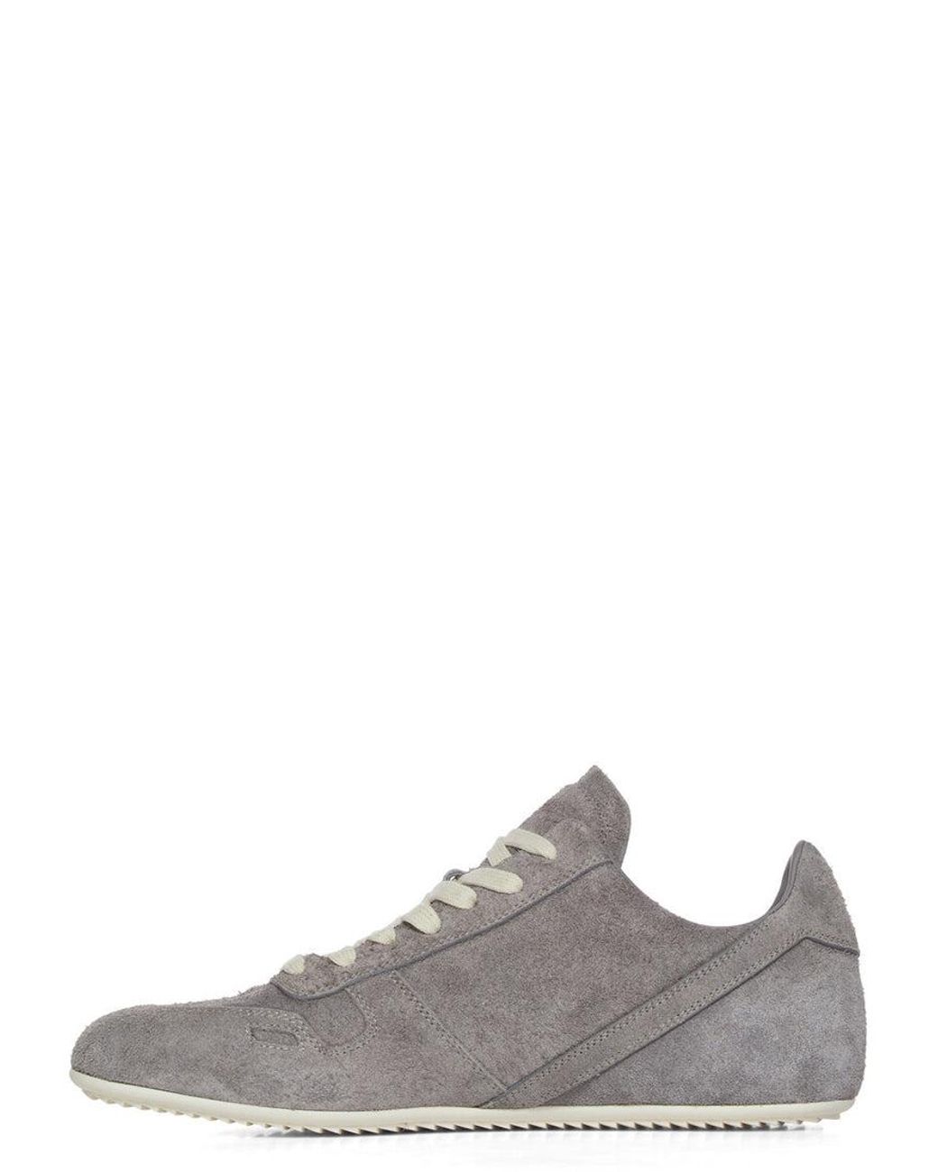 Rick Owens Gray Apos;S Suede Low-Top Sneakers for men