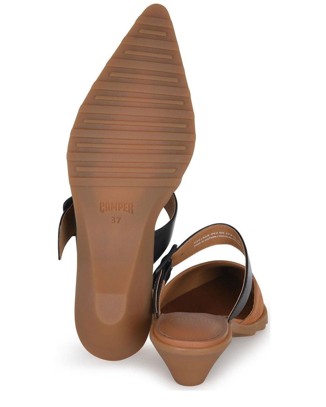 Camper Brown Anita Leather Semi-Open Shoes