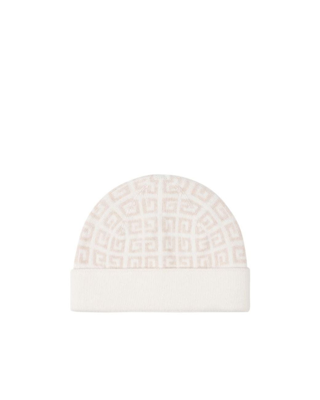 Givenchy White All-Over Logo Embroidered Knitted Beanie