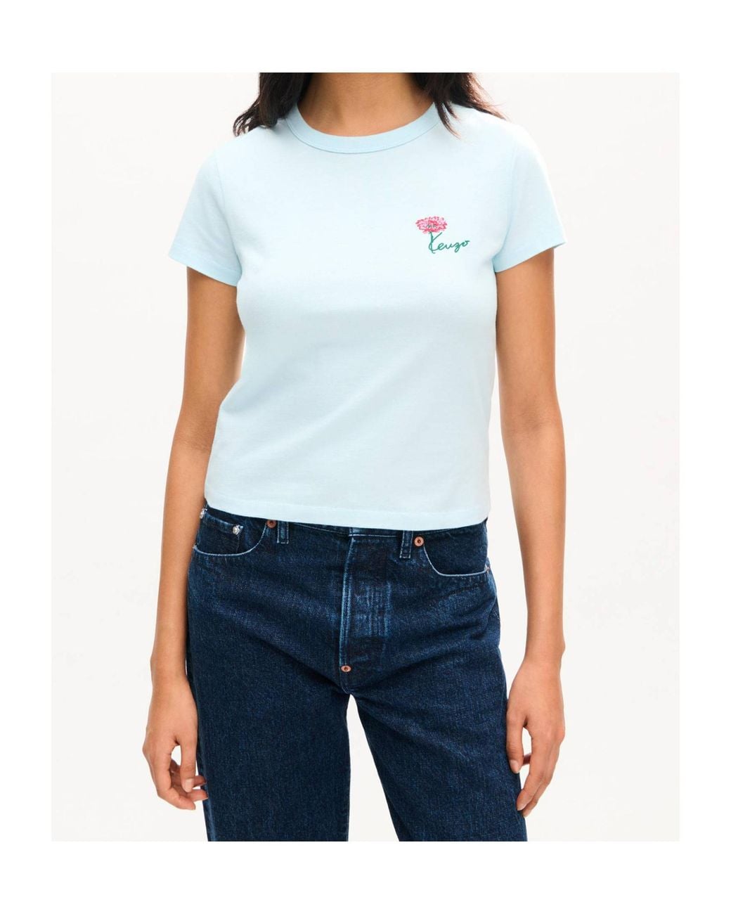 KENZO White Logo Embroidered Short Sleeved T-Shirt