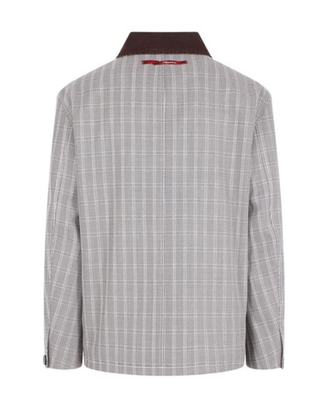 Marni Gray Checked Button-Up Jacket for men