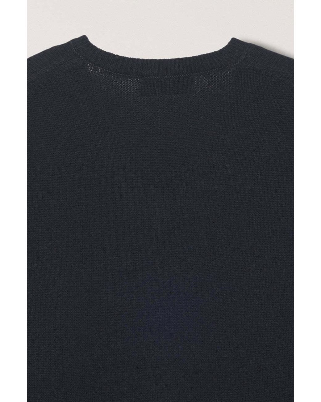 DUNST Blue Cashmere V-Neck Knitted Sweater for men