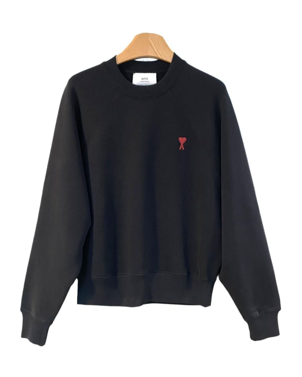 AMI Blue Round Collar Logo Sweater for men