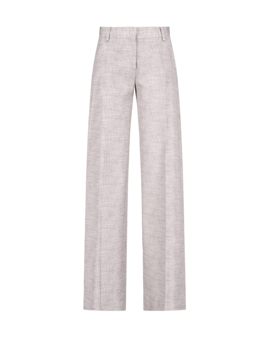 Ermanno Scervino Gray High-Rise Wide-Leg Pants