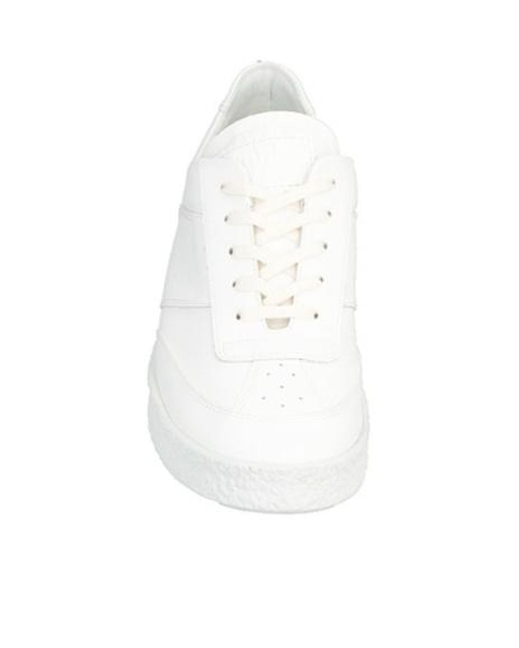MM6 by Maison Margiela White Simple Low-Top Leather Shoes
