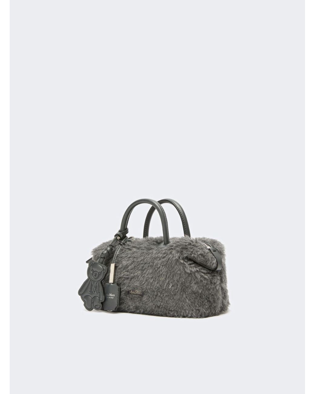 Max Mara Gray Teddy Logo Printed Satchel Bag