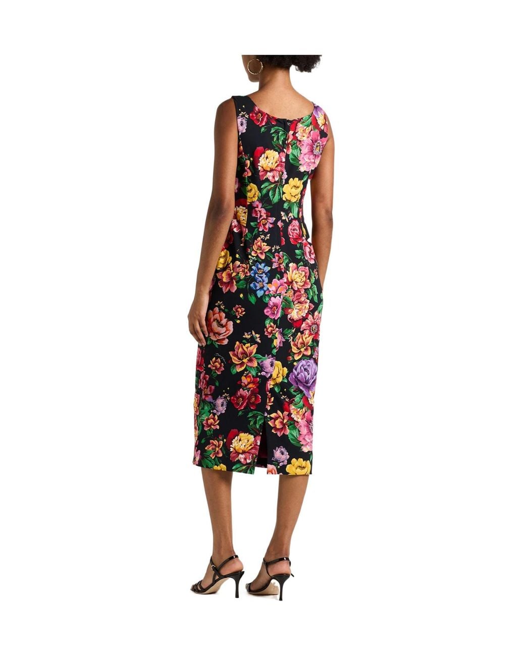Dolce & Gabbana Red Floral Print Bodycon Dress