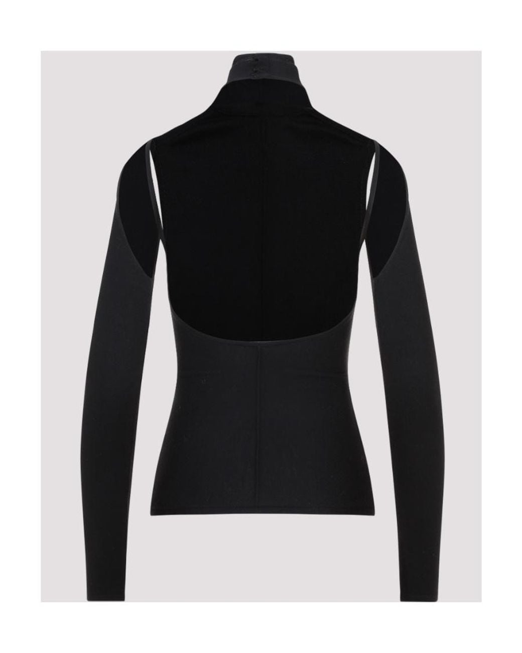 Khaite Black Turtleneck Cut-Out Detailed Top