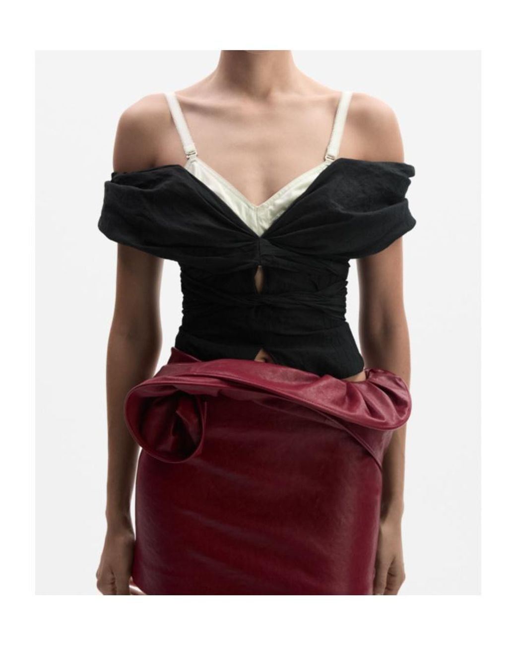 Magda Butrym Black Tie-Neck Blouse