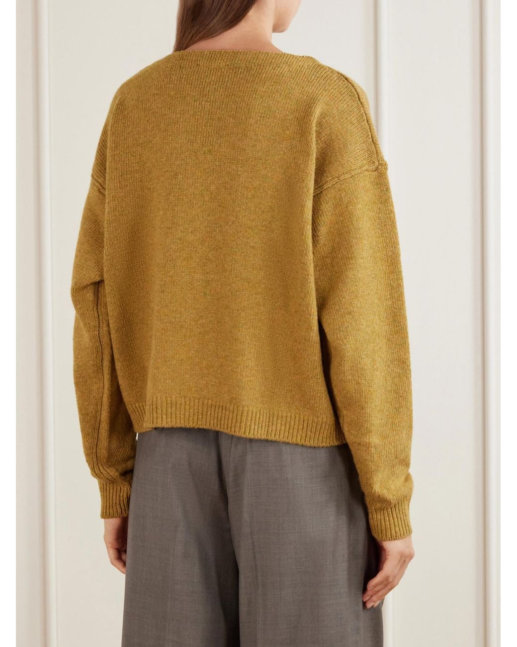 Rier Yellow Simple Wool Sweater