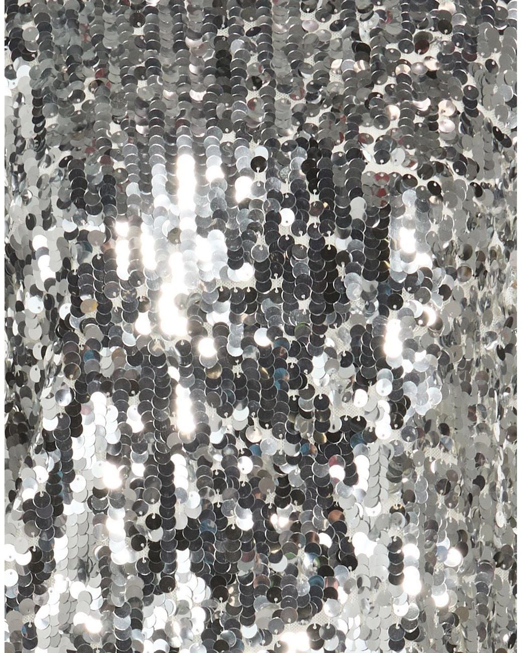 Dolce & Gabbana Metallic Stylish Solid-Colored Mesh Sequin T-Shirt